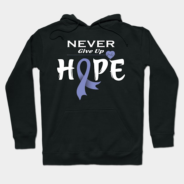 Esophageal Cancer Awareness Shirt Never Give Up Hope Cancer Hoodie by Richardph